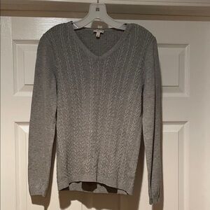 Talbots Gray V-Neck Sweater